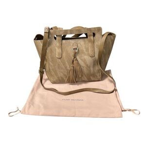 Stuart Weitzman Reptile Embossed Leather Crossbody / Shoulder / Handbag Tassel